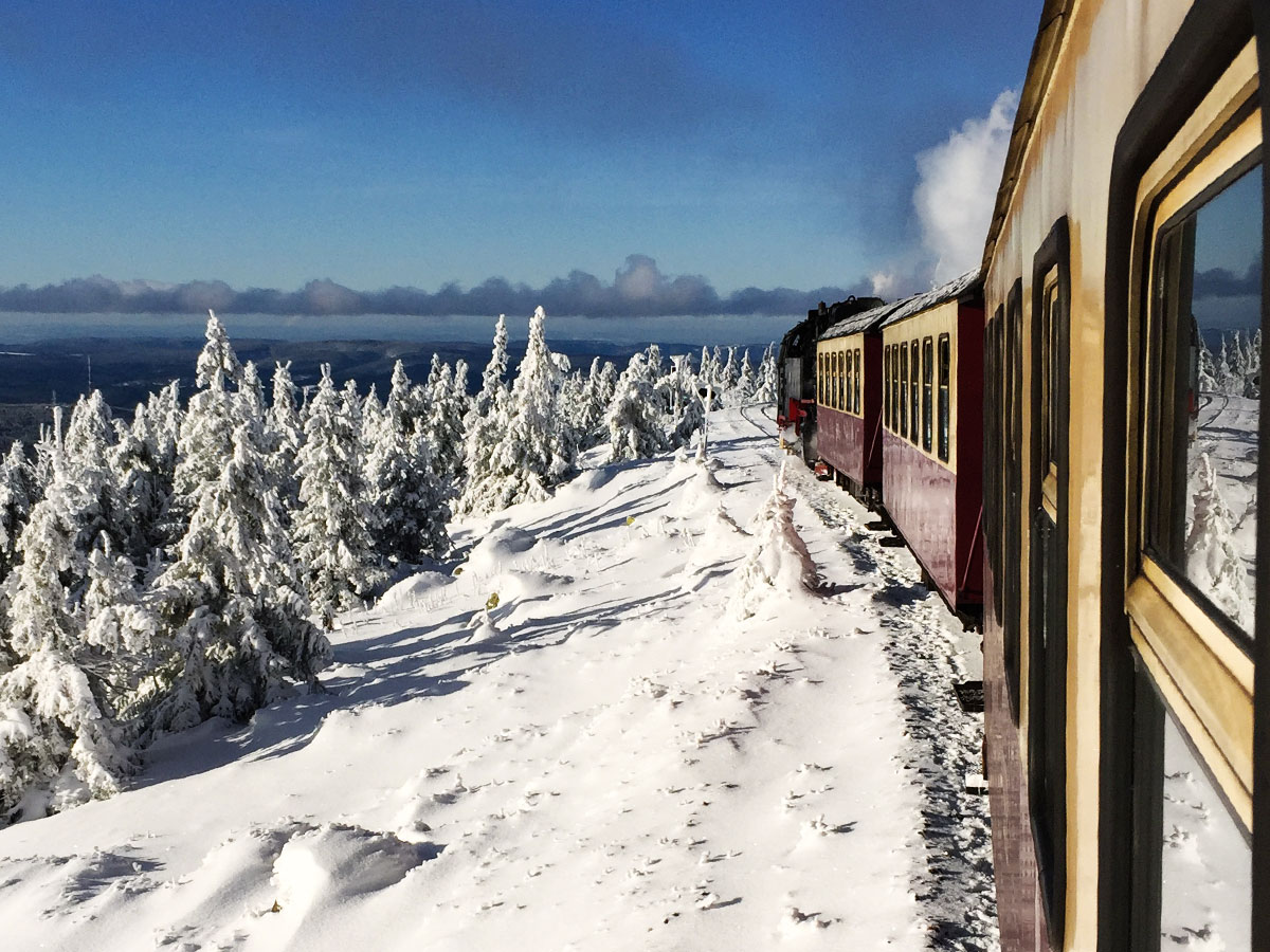 Mit den Harzer Schmalspurbahnen auf dem Weg zum Brocken.
© Kristin Ruske